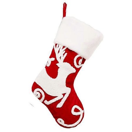 Joulukoristeet eksklusiiviset joulusukat lampaanvillasta suuret joululahjasukat punainen lahjapussi [DB] Hirvi