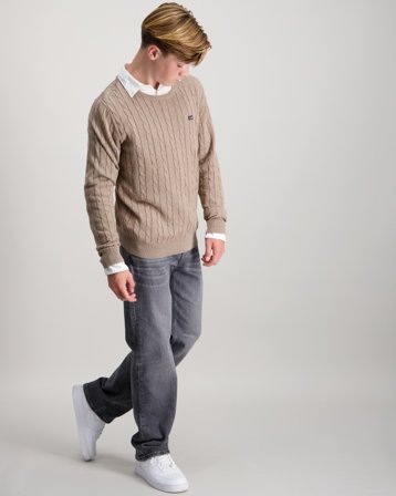 Lexington Brayden Cotton Cable Sweater Beżowy Swetry Chłopiec - Kids Brand Store