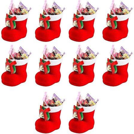10 st julgodis röda stövlar skor tomtegåva strumpa snacks penna