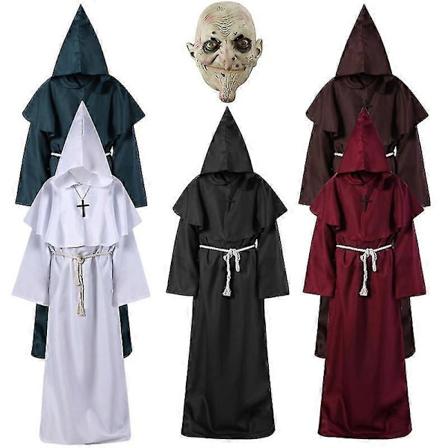 Dödsmantel Cosplay Kostym Rollspel Trollkarl Cos Kostym Halloween Kläder burgundy xl