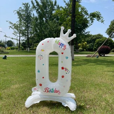 2stk kronestående digital ballong NUMMER-0 NUMMER-0