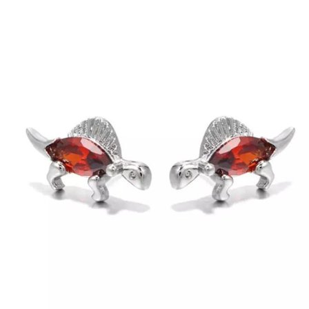 Små snygga örhängen dinosaurier i olika färger stenar