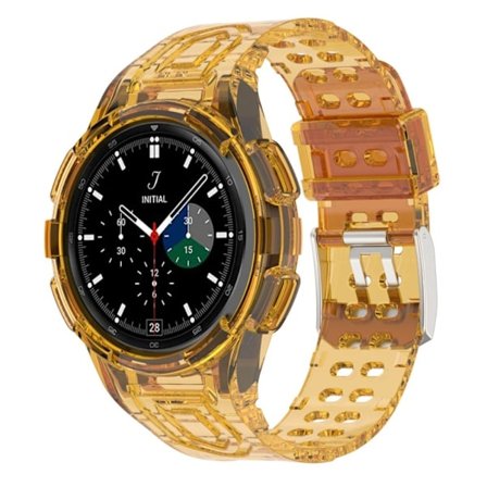 Samsung Galaxy Watch 4 Classic (46mm) integrerat klockarmband och fodral - Transparent Orange
