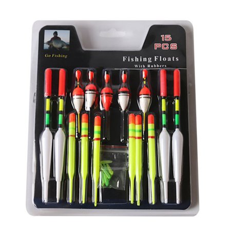 15 stk/sæt 3 størrelser fiskeflåd Professionelt lodret flåd fiskemadsæt