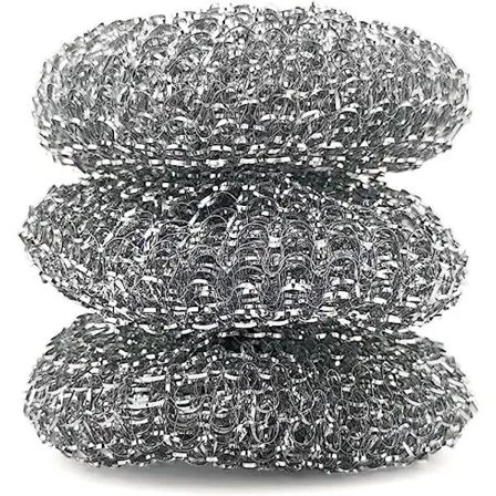 /EA/ Set med 3 rostfria stålsvampar för metallkastruller, flerfärgade