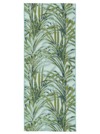 Indoor/Outdoor Rug Washable Small Areca - Green/Light Blue 80X200