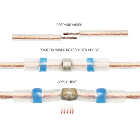 100 stk loddekontakter 4 forskjellige størrelser krympbare ledningskontakter sortiment Shibaod