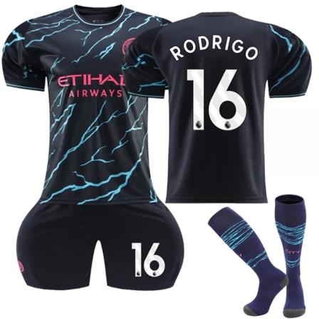 23-24 Manchester City Away Kids Fodbolddragt nr. 16 Rodrigo- Perfet 22