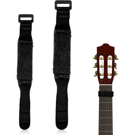 2 stk Gitarstrengdemper, Justerbar Gitarstrengdeksel Tape Gitar Båndomslag Fingerbrett Dempe Tape 2 Størrelser Dempe Lyddemper for Gitar Bass Svekke N