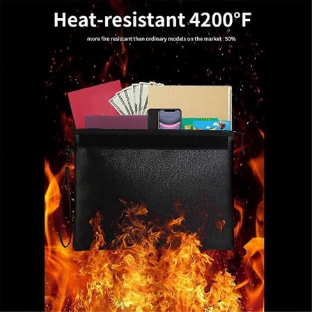 Brandsikker Dokumentmappe, Brandsikker Sikkerhedspose med Lynlås, Brandsikker Vandafvisende Dokumentmappe til Opbevaring