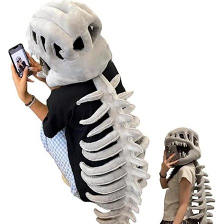 Realistisk Dinosaurieskelett Kostymset Halloween Kul Skelett Dinosaurie Kostym Utklädnad Fossil Jumpsuit