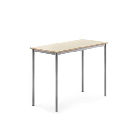 Tisch BORÅS, 1200x600x900 mm, Laminat Birke, alugrau