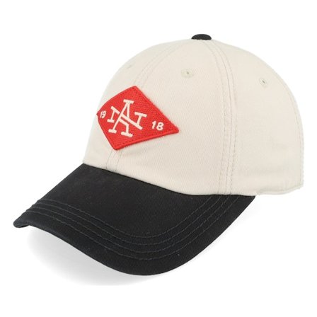 American Needle - Beige unconstructed Cap - New Timer Stone/Black Dad Cap @ Hatstore