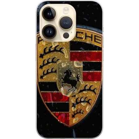 Kompatibel Mobilcover til Apple iPhone 14 Pro Porsche logo plakat luksusbil mærke våben sportsvogn emblem Stuttgart klassisk retro design bil kunst