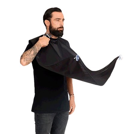 Gordon Beard Apron Black m. Suction Cups, Hår, Hårklipning, Øvrigt