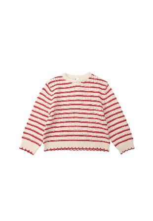 RIKIKI Hålstickad tröja VERA T-shirts & toppar Röd 122/128