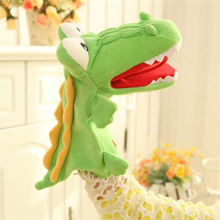 Nydelig krokodille regnbue hånddukke dyr plysjleketøy unge barn historiefortelling