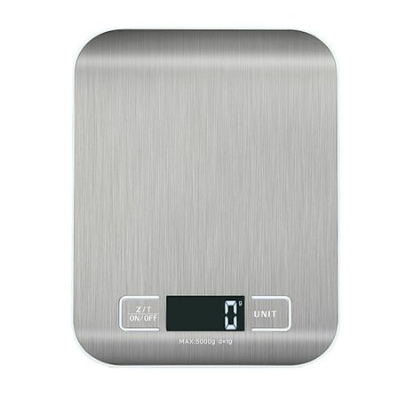 Köksvåg, köksvåg, digital köksvåg med LCD-display, rostfritt stål, multifunktionell matvåg 5 kg / 11 lbs