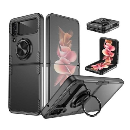 Samsung Z Flip 4 Practical iskunkestävä kotelo sormustelineellä V4