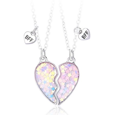 Bästa Vän Halskæde - Venskabshalskæde Til 2 Piger, Magnetiske Hjerte Bff Halskæder | Matchende Bästa Vän Piger (FMY)