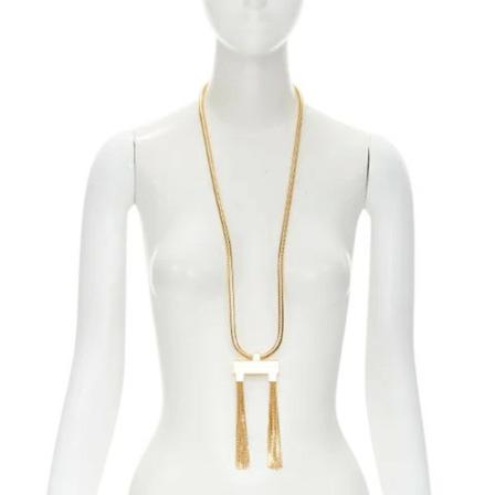 Saint Laurent Vintage, Pre-owned Metal necklaces Geel, Dames, Maat:ONE Size
