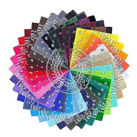 3 stk. Bomuldsbandana Firkantet Tørklæde Hip-hop Hovedbånd Blomstertrykte Tørklæder Halstørklæde Til Kvinder Piger (gul+mørk rosa+hvid)