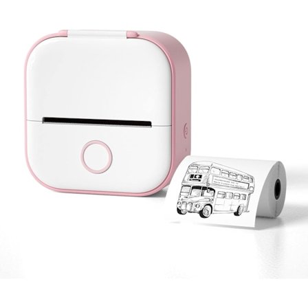 Bärbar Bluetooth Mini Klistermärke Skrivare Bläckfri Handhållen Enhet För Anpassade Etiketter Och Anteckningar I Rosa