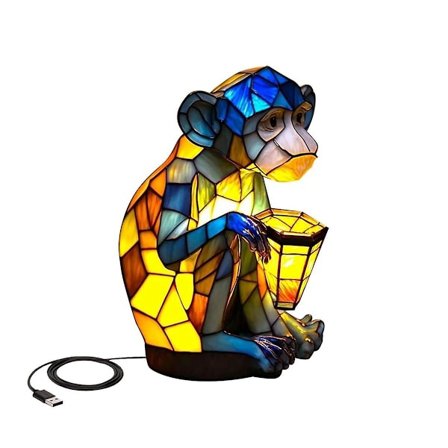 Animal Bordlampe, Abe Sengelampe med USB-porte, Sengelampe til Stue Soveværelse