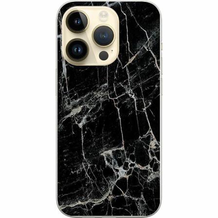 Apple Iphone 14 Pro Genomskinligt Skal Marmor Svart