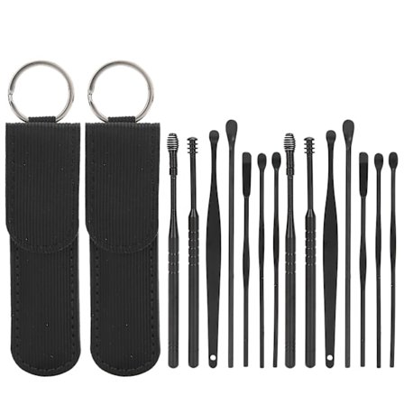 Øreske i rustfrit stål, spiralformet øreske, sæt til fjernelse af ørevoks til voksne