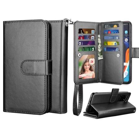 Samsung S20 Praktiskt Plånboksfodral 2in1 Med 11-fack Loop Svart