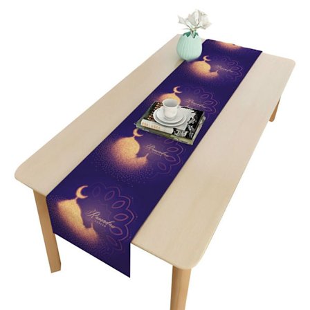 Eid Mubarak Bordløper Ramadan Dekorasjon Bordduk 8 8