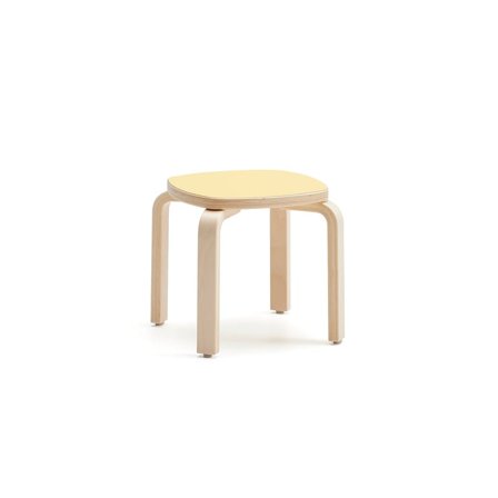 Children's stool VIDE, yellow laminate, H 310 mm