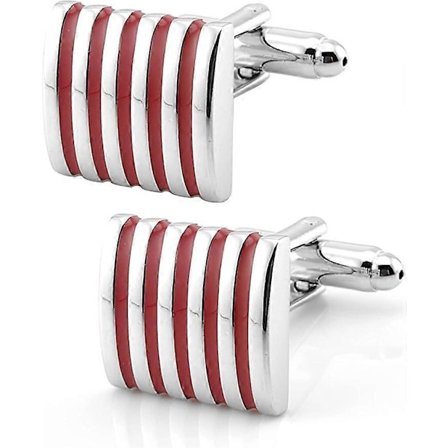 Firkantede manchetknapper til mænd i gaveæske sølvstribede manchetknapper til mænd manchetknapper smykker bryllupsskjorte galla festlig jubilæumskjole