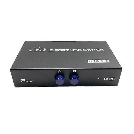 USB-printerdelingskontakt 2 porte USB Manuel skifter 2 ind 1 ud til flere pc'er (FMY)