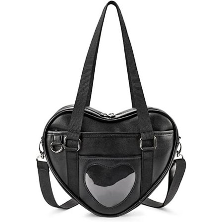 Hjerteformet Ita-taske til udstilling af anime-pins