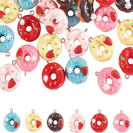 30st Donut Strawberry Charms Resin Donut Små hängen