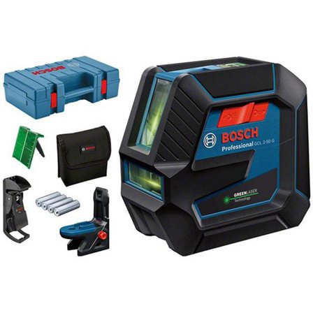 Bosch GCL 2-50/RM10 Kombilaser grön, med väska och batterier, Laserinstrument