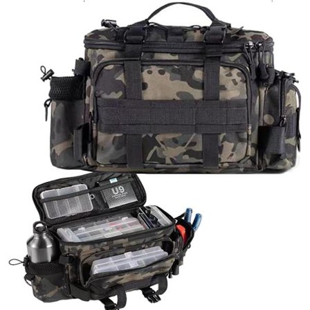 Fiskesæk, Enkelt Skulder Havfiskeri Tackle Tasker Tackle Opbevaring Rygsæk, Camouflage Udendørs Bærepose Vandreture Rejsetaske, 40 * 28 * 20CM