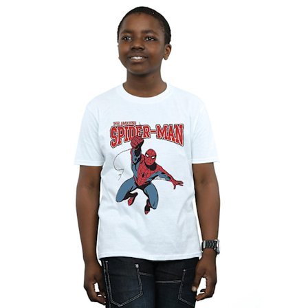 Spider-Man Boys Leap T-shirt 5-6 år Vit