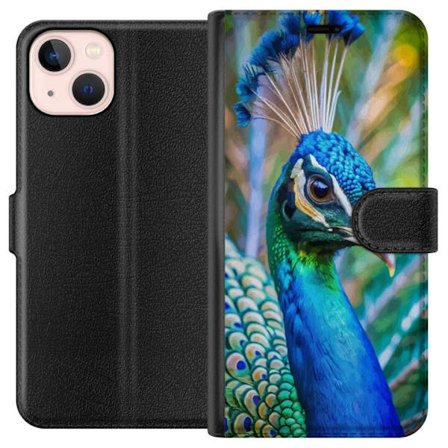 Kompatibel Tegnebogsetui til Apple iPhone 13 Påfugle Fjer Farverig Design Fuglemotiv Eksotisk Grafisk Motiv Natur Luksuriøs Dekoration