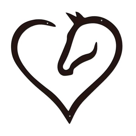 Metall Häst Hjärta Skylt Hästhuvud Rumsinredning För Kontor Entré Vardagsrum