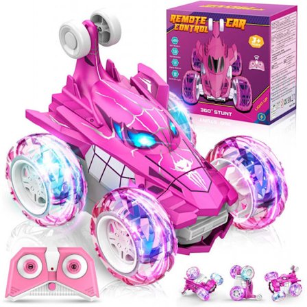 Spindelmannen Fjärrkontroll Bil RC Bilar Leksaker, Uppladdningsbar Stunt RC Bil med 360° Flippar 4WD Hjul Ljus