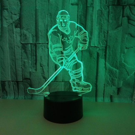 3D-yövalot Jääkiekkoilija 3D Illusion Bed