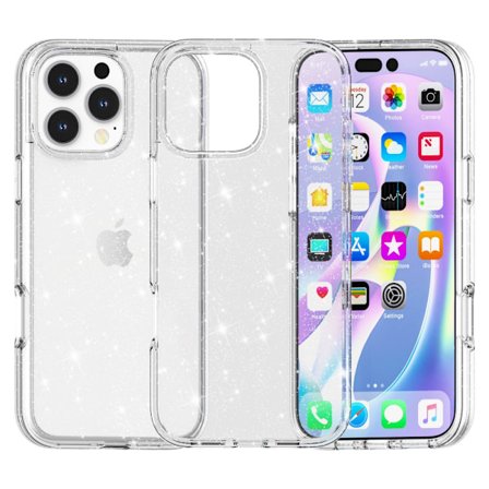 iPhone 16 Pro Max -kuori Glitter Transparent