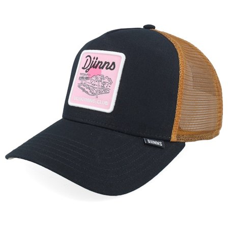 Djinns - Zwart trucker Cap - Hft Cap Dnc Pool Black/Light Brown A-Frame Trucker @ Hatstore