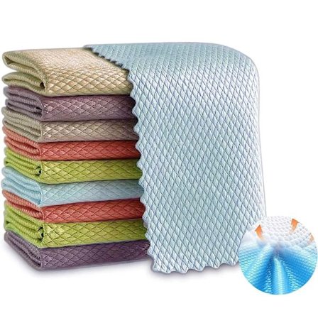 Mikrofiberkluter Nano rengjøringskluter 10 stykker 25x25 cm