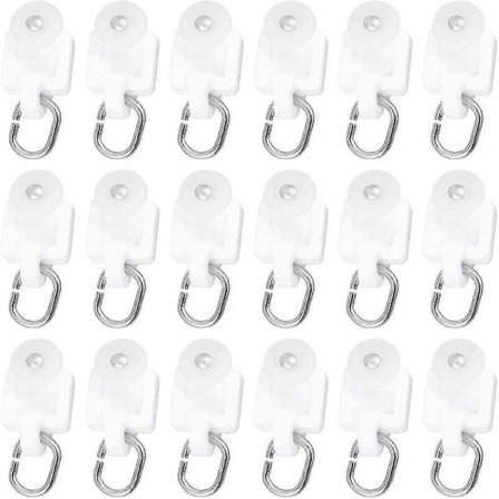 Gardinsliderkroge Skinne Rullegardin Lydløse Hjul Rullekroge Kuglerulle 50 stk (2,4 x 1,5 x 1 cm)