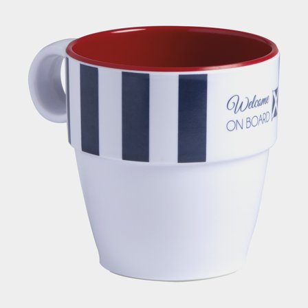 Tazas de café/té de melamina Marine Business Venezia, antideslizante, blanco/rojo/azul, 32 cl / 320 ml, paquete de 6