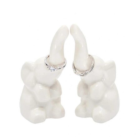 Elefant Ringholder 2-pak, Smykkeringsstativ, Forlovelsesring til bryllup